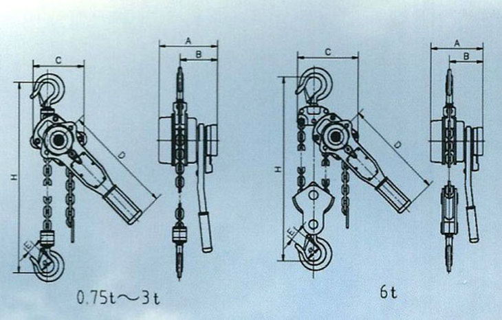 HSH型0.75t-6t A類 手扳葫蘆結(jié)構(gòu)圖